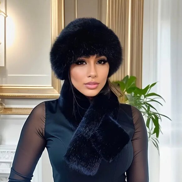 Fur Hat Scarf Set - Picture 4 of 4